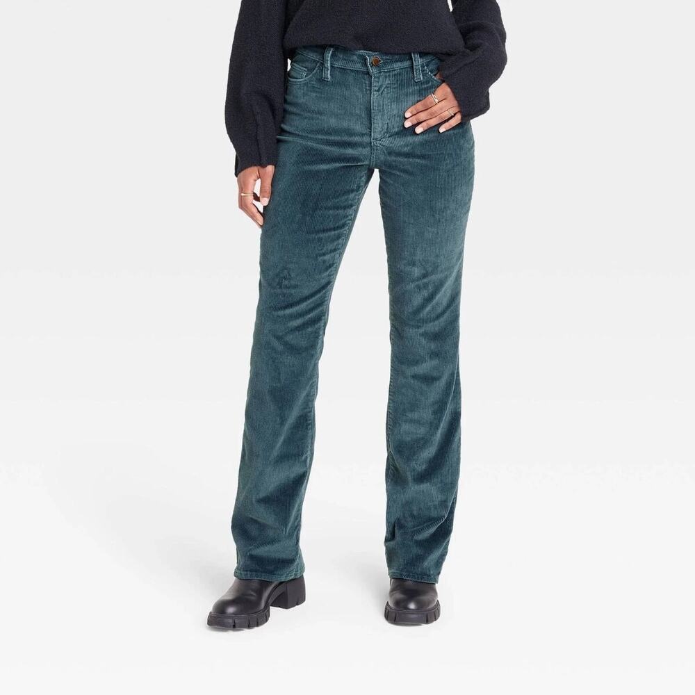 Universal Thread High-Rise Vintage Bootcut Corduroy Jeans Teal Womens Sz 16/33R